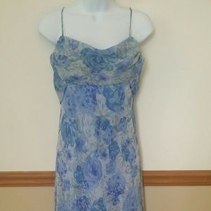 Lavender, floral dress.